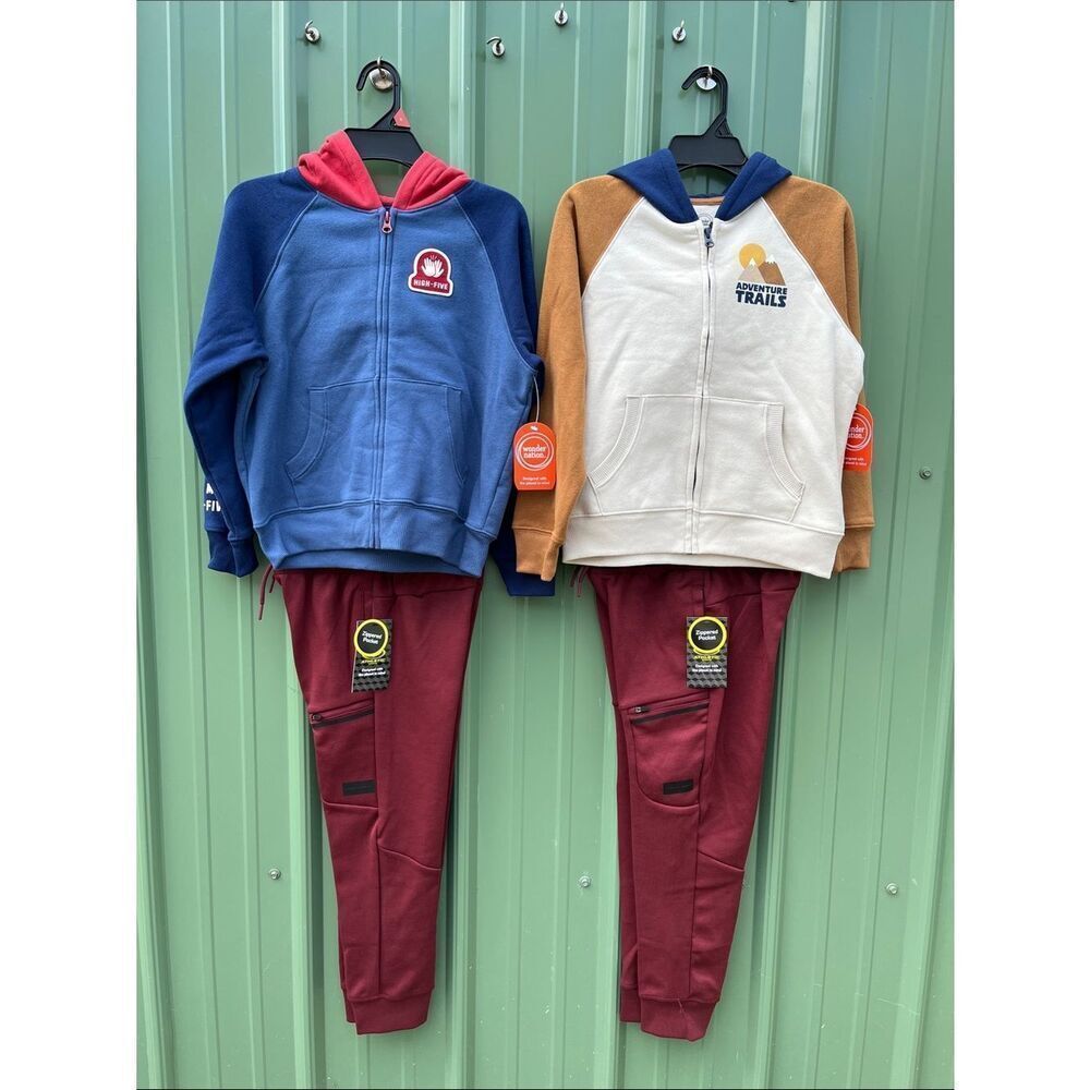 Boys Full Zip-Up Hoodie & Jogger Pants 4-Piece Set Size M